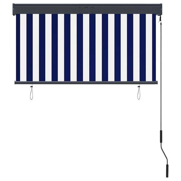 vidaXL Store roulant d'ext&eacute;rieur 120x250 cm Bleu et blanc