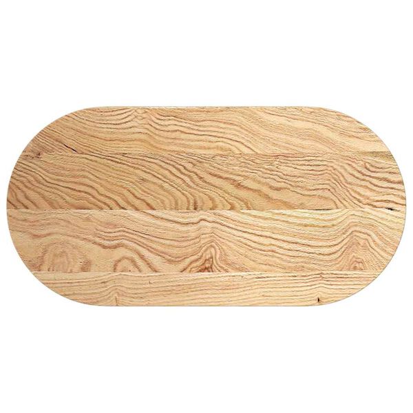 vidaXL Dessus de table 100x50x2 cm bois de ch&ecirc;ne massif ovale