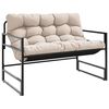 vidaXL Banc de jardin avec coussin taupe 113 cm acier