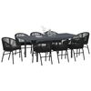 vidaXL Ensemble de salle &agrave; manger pour jardin 9 pcs Noir polyrotin