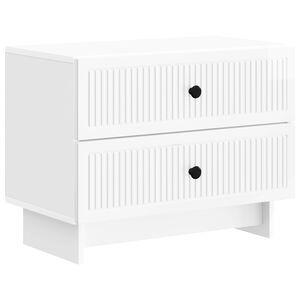 vidaXL Cabinet de chevet Blanc brillant 62 x 34,5 x 47,5 cm