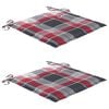 vidaXL Chaises de jardin lot de 2 avec coussins à carreaux rouge Teck