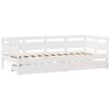 vidaXL Lit de jour et tiroirs sans matelas blanc 90x190 cm bois massif