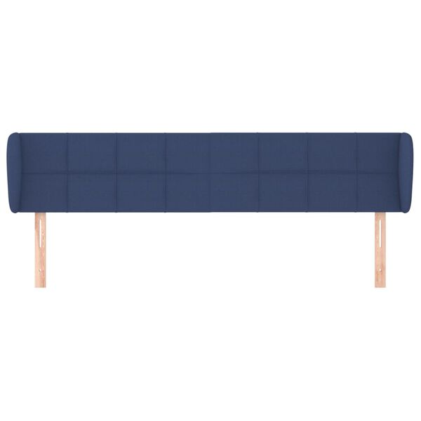 vidaXL Tête de lit avec oreilles Bleu 163x23x78/88 cm Tissu