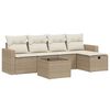 vidaXL Salon de jardin avec coussins 6 pcs beige r&eacute;sine tress&eacute;e