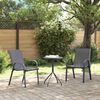 vidaXL Chaises empilables de jardin lot de 2 Gris Tissu textil&egrave;ne