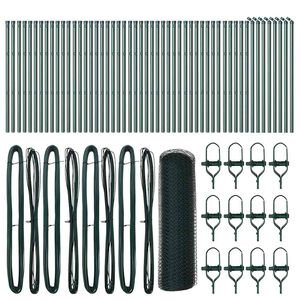vidaXL Fixation au sol hexagonale 100 x 0,4 m Acier recouvert de PVC