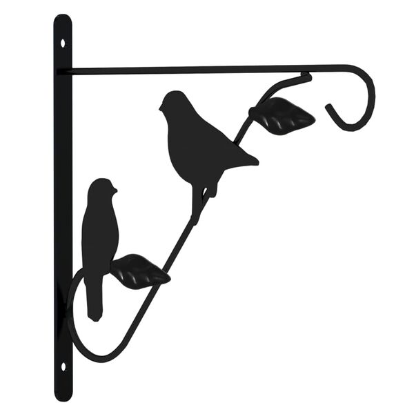 vidaXL Supports de panier suspendu avec jardini&egrave;res 4 pcs noir acier