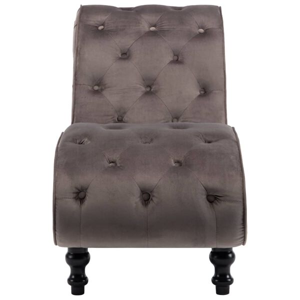 vidaXL Chaise longue Velours Gris