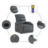 vidaXL Fauteuil de massage inclinable &eacute;lectrique gris similicuir