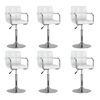 vidaXL Chaises pivotantes &agrave; manger lot de 6 blanc similicuir