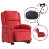 vidaXL Fauteuil inclinable de massage &eacute;lectrique rouge similicuir