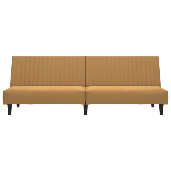 vidaXL Canap&eacute;-lit &agrave; 2 places marron velours