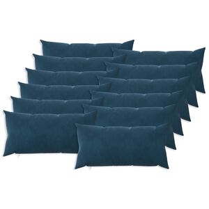 vidaXL Housse de coussin 12 pc HEERLEN Bleu 40 x 80 cm Velours