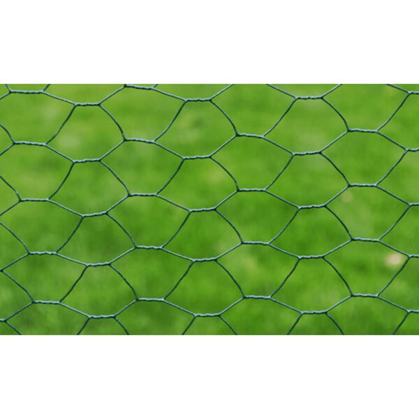 vidaXL Grillage &agrave; poule avec rev&ecirc;tement en PVC 25x0,75 m vert