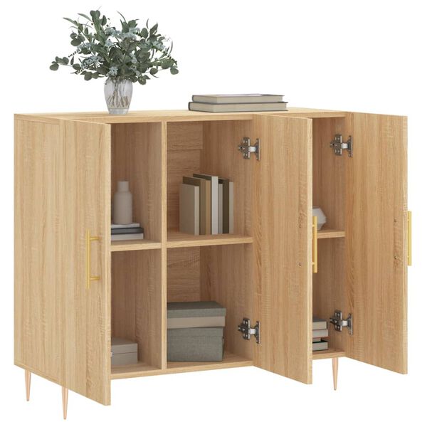 vidaXL Buffet chêne sonoma 90x34x80 cm bois d'ingénierie