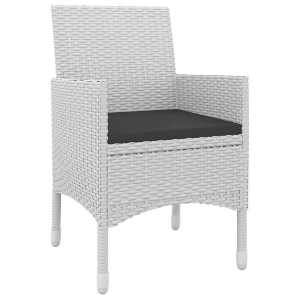 vidaXL Ensemble &agrave; manger de jardin coussins 5 pcs R&eacute;sine tress&eacute;e Verre