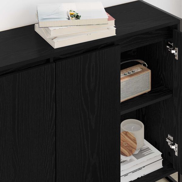 vidaXL Meuble d'appoint Ch&ecirc;ne noir 96,5 x 30 x 75 cm Bois d'ing&eacute;nierie