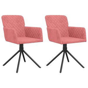 vidaXL Chaises pivotantes &agrave; manger lot de 2 Rose Velours