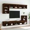vidaXL Meubles TV avec lumi&egrave;res LED 2 pcs ch&ecirc;ne marron 80x30x30 cm