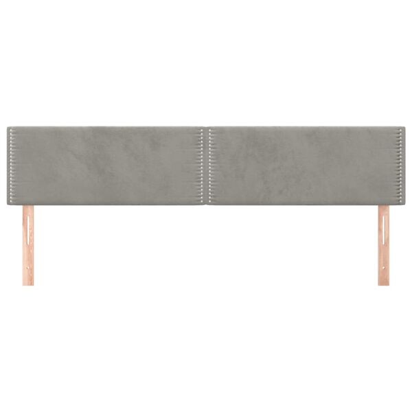 vidaXL Têtes de lit 2 pcs Gris clair 90x5x78/88 cm Velours