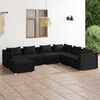 vidaXL Salon de jardin 7 pcs avec coussins Résine tressée Noir