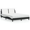 vidaXL Cadre de lit sans matelas Zadar noir et blanc 140x190 cm similicuir