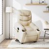 vidaXL Fauteuil inclinable de massage électrique Crème Tissu