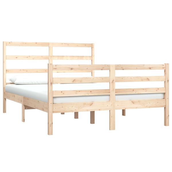 vidaXL Cadre de lit sans matelas bois massif de pin 135x190 cm
