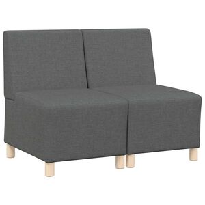 vidaXL Unit&eacute; de Sofa Modulaire Sans Accoudoirs 2 pc Gris fonc&eacute; tissu