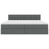vidaXL Lit avec rangement et matelas Gris foncé 200 x 200 cm