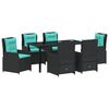 vidaXL Ensemble de salle &agrave; manger pour jardin 7 pc Noir Poly rotin
