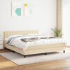 vidaXL Sommier &agrave; lattes de lit avec matelas Cr&egrave;me 160x200 cm Tissu