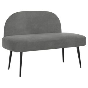 vidaXL Banc rembourr&eacute; avec dossier Gris fonc&eacute; 110 x 60 x 76 cm Velours
