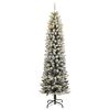 vidaXL Sapin de Noël artificiel 300 LED et neige floquée 210 cm