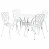 vidaXL Ensemble de salle &agrave; manger pour jardin 5 pcs Blanc Aluminium