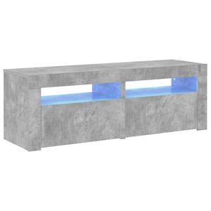 vidaXL Meuble TV avec lumi&egrave;res LED gris b&eacute;ton 120x35x40 cm