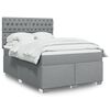 vidaXL Sommier &agrave; lattes de lit avec matelas Gris clair 140x190cm Tissu