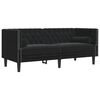 vidaXL Ensemble de canapé Chesterfield et traversins 3pcs noir velours
