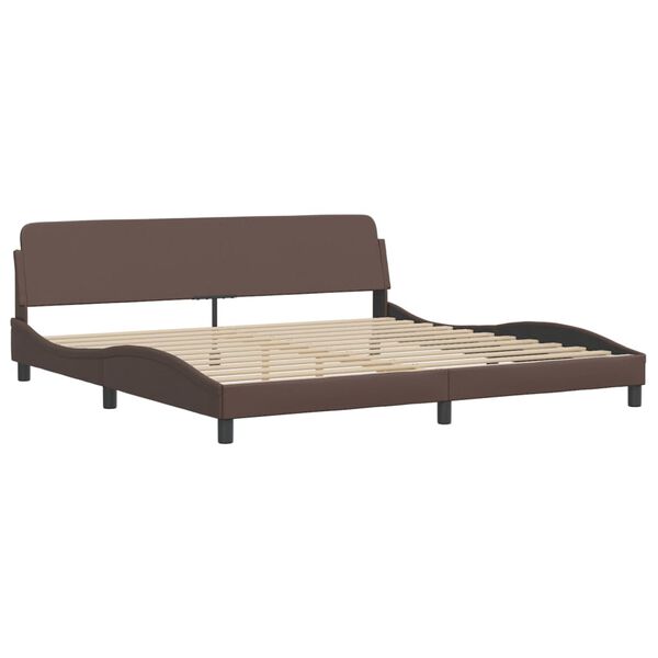 vidaXL Lit avec matelas Zadar marron 200x200 cm similicuir