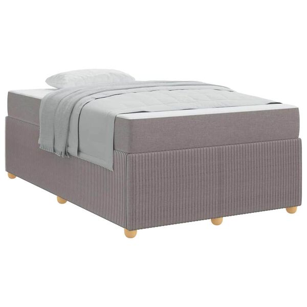 vidaXL Cadre de lit avec matelas Taupe 120 x 200 cm tissu