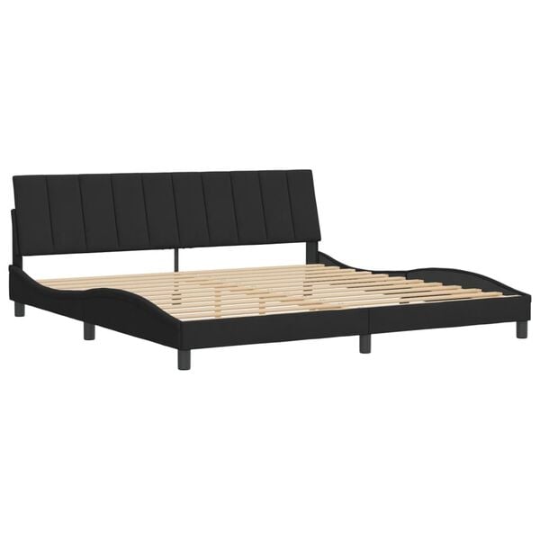 vidaXL Cadre de lit sans matelas Hanko noir 200x200 cm velours