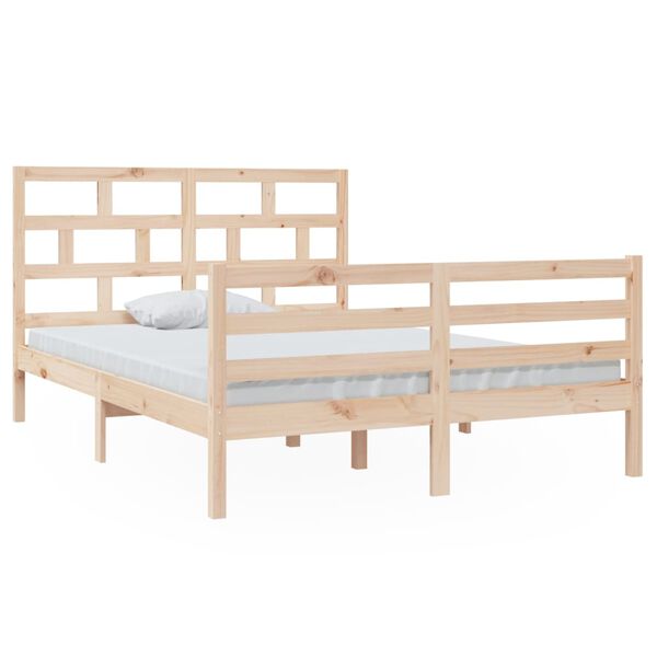 vidaXL Cadre de lit sans matelas bois massif 140x200 cm