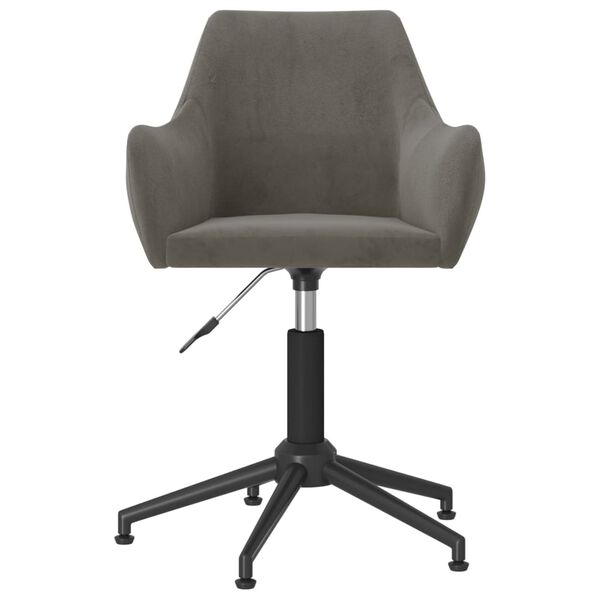 vidaXL Chaise pivotante de bureau Gris fonc&eacute; Velours
