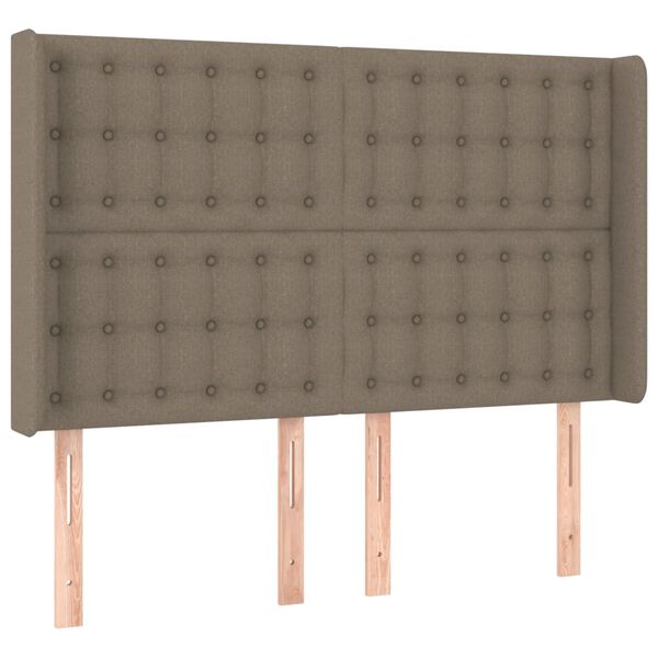 vidaXL T&ecirc;te de lit avec oreilles Taupe 147x16x118/128 cm Tissu