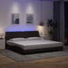 vidaXL Cadre de lit avec LED sans matelas marron fonc&eacute; 200x200cm tissu