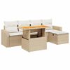 vidaXL Salon de jardin avec coussins 6 pcs beige r&eacute;sine tress&eacute;e