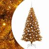 vidaXL Sapin de No&euml;l avec 300 LED avec support Dor&eacute; 180 cm PET