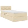 vidaXL Lit avec rangement et matelas avec matelas Cr&egrave;me 90 x 190 cm