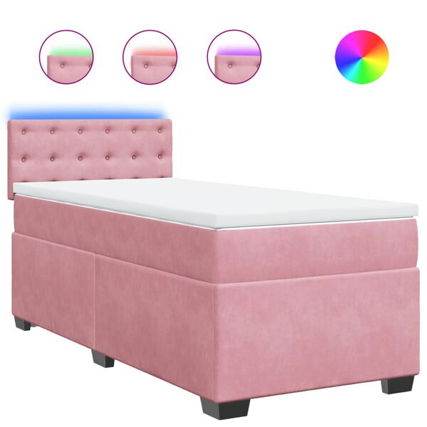 vidaXL Sommier &agrave; lattes de lit et matelas Rose 80x200 cm Velours